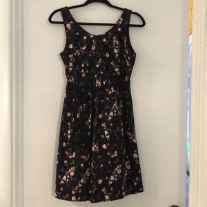 Black floral maternity dress.